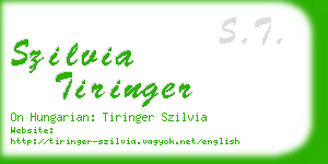 szilvia tiringer business card